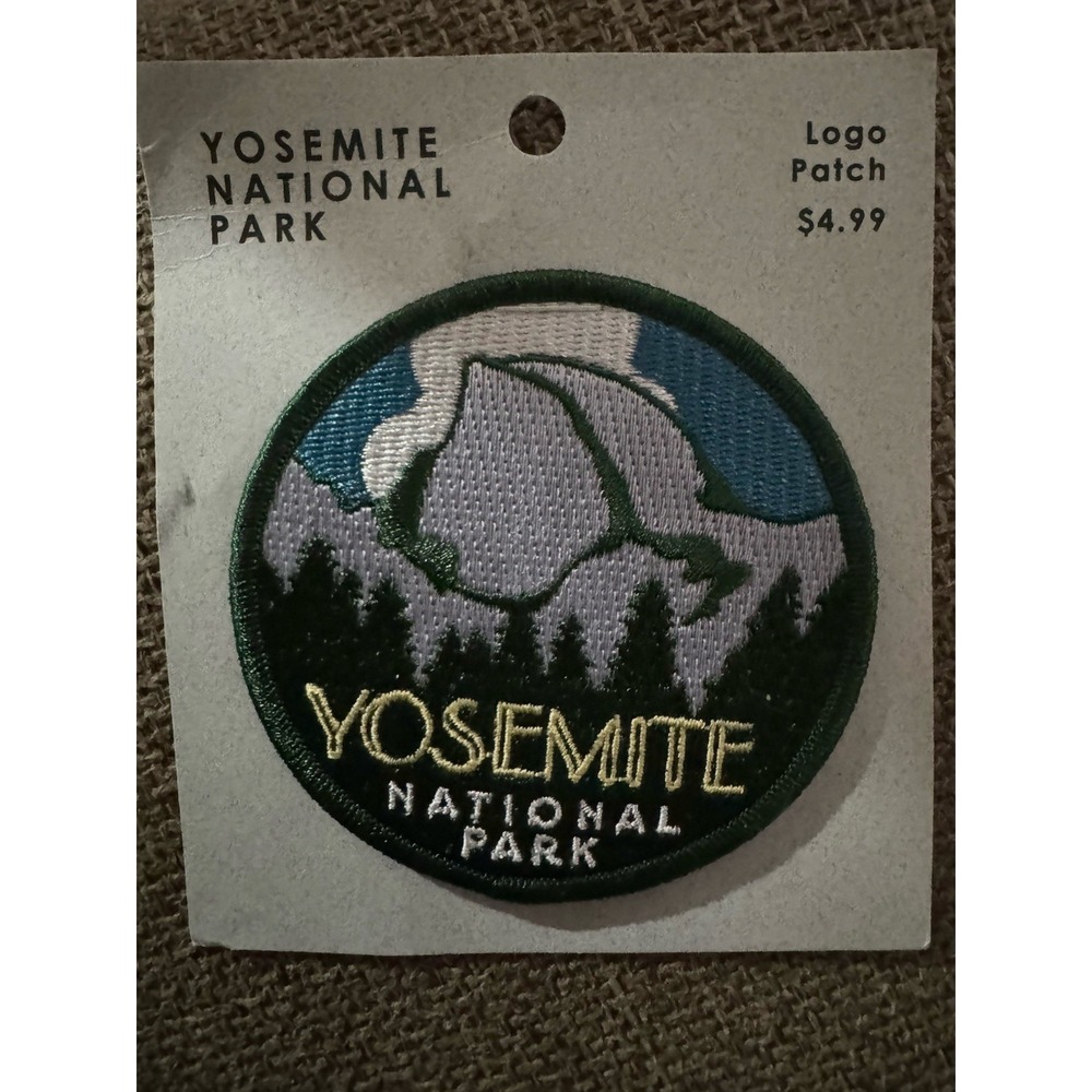 Vintage Yosemite National Park Falls California Round Embroidered Souvenir Patch